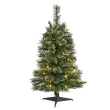 3ft. Pre-Lit Wisconsin Slim Snow Tip Pine Artificial Christmas Tree with Clear LED Lights